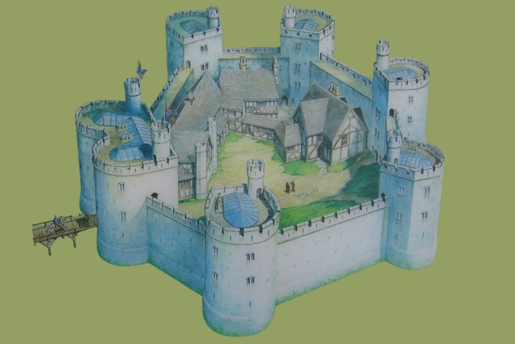 Artistic Impression of Bolingbroke Castle in the 15th Century. (Photo taken from English Heritage information panel)