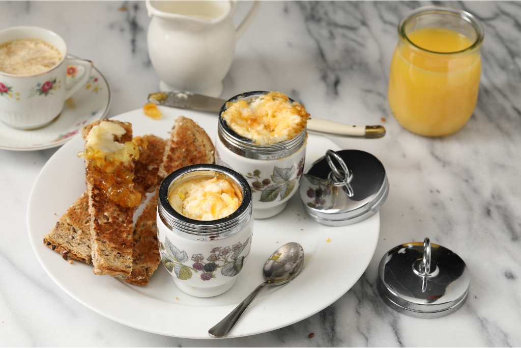 Coddled Eggs at Breakfast by DebbieSmirnoff Getty Images canva.com