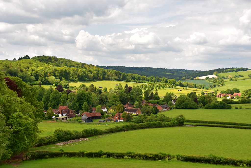 View over Fingest Village in the Chiltern Hills