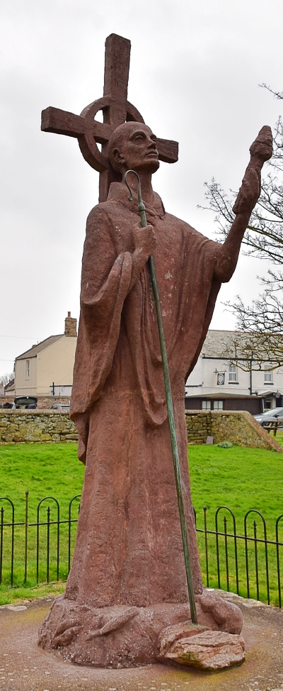 St Aidan Statue on Lindisfarne