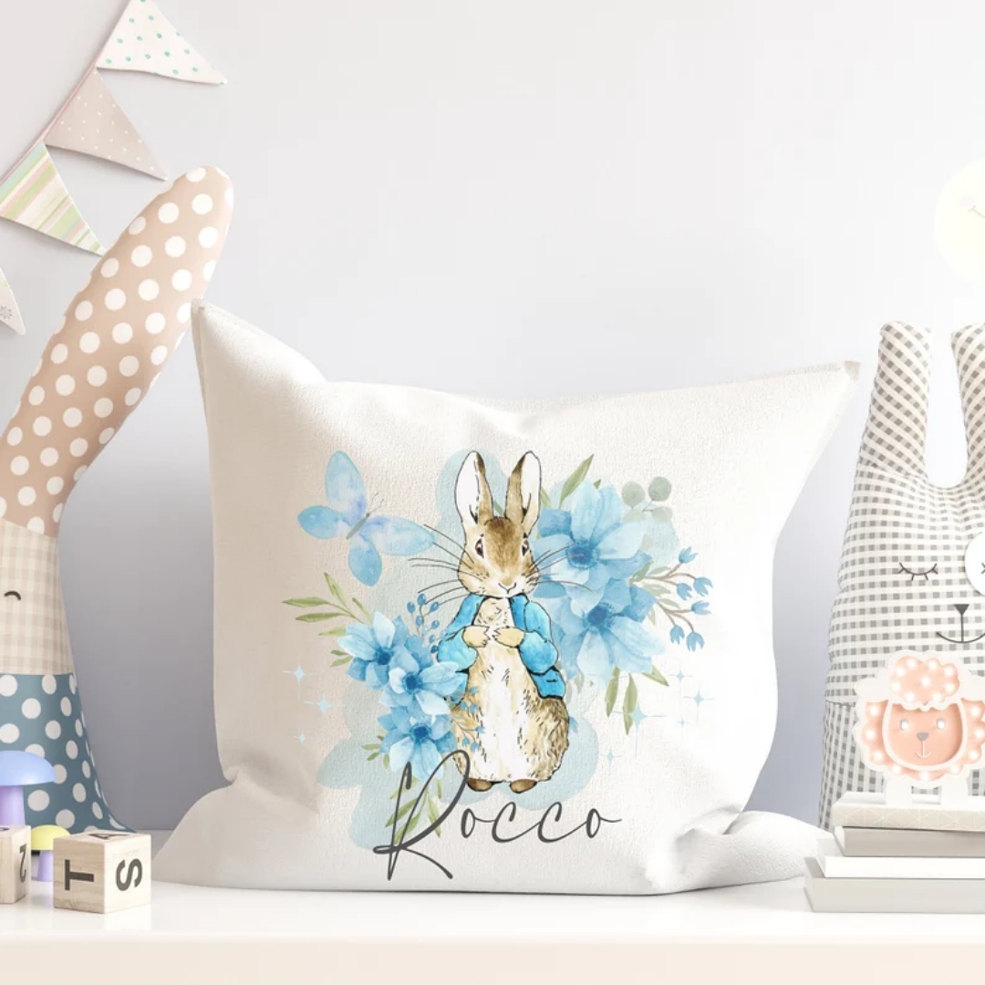 Personailised Flopsy and Peter Rabbit Cushion © ArleyAndOak | etsy.com 