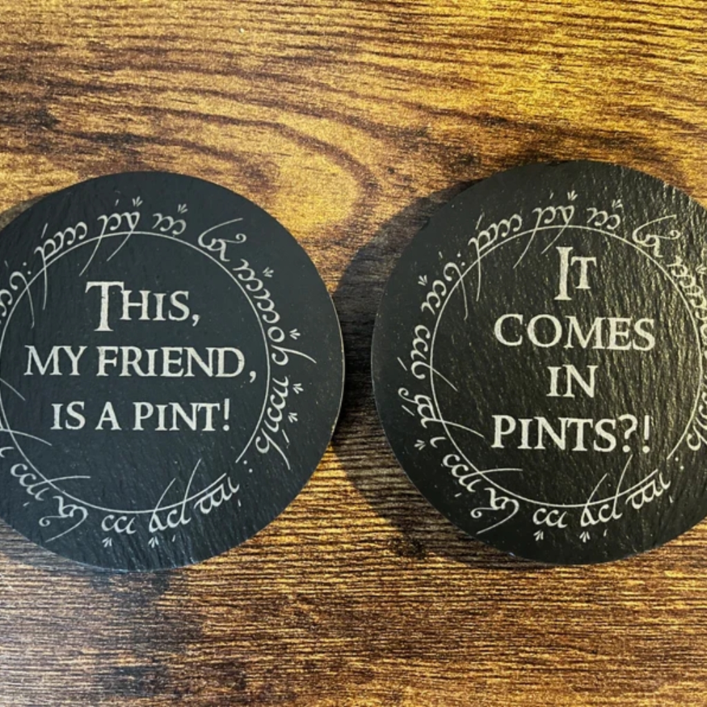 Lord Of The Rings Engraved Slate Coasters © WholeLottaLasers | etsy.com