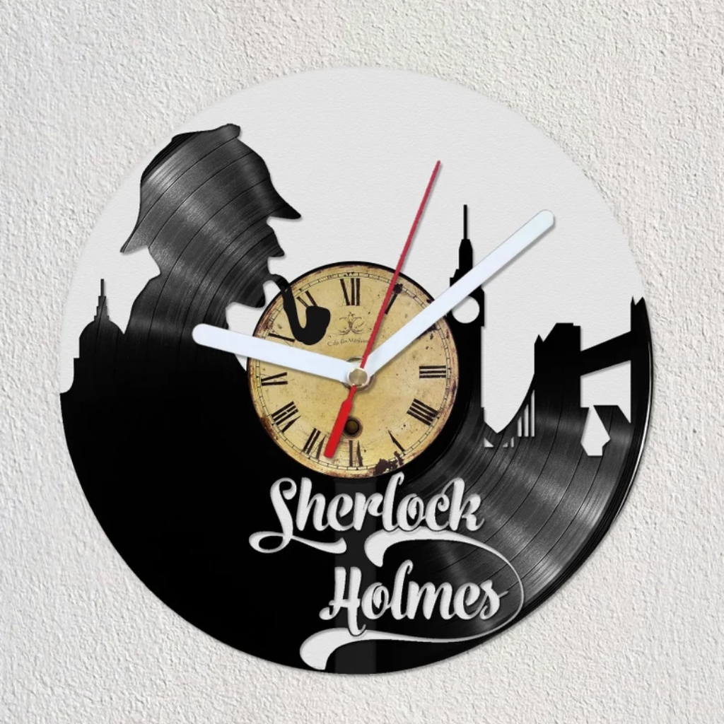 Sherlock Holmes Vinyl Record Wall Clock © RainbowArtOasis | etsy.com