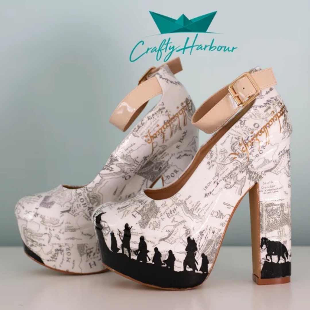 LORD of the RINGS Inspired Heels with Ankle Strap © CraftyHarbour | etsy.com