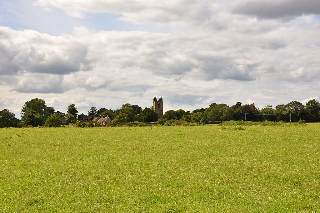 Distant View of Canons Ashby Priory Church © essentially-england.com