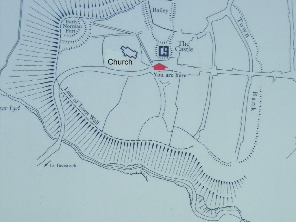 Map of Lydford Fortifications (Taken from English Heritage information board) © essentially-england.com