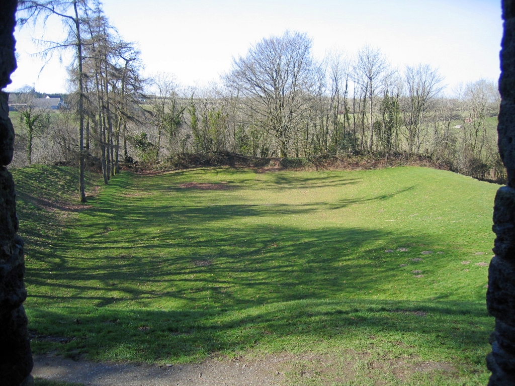 View from Lydford Castle Tower over the Bailey © essentially-england.com