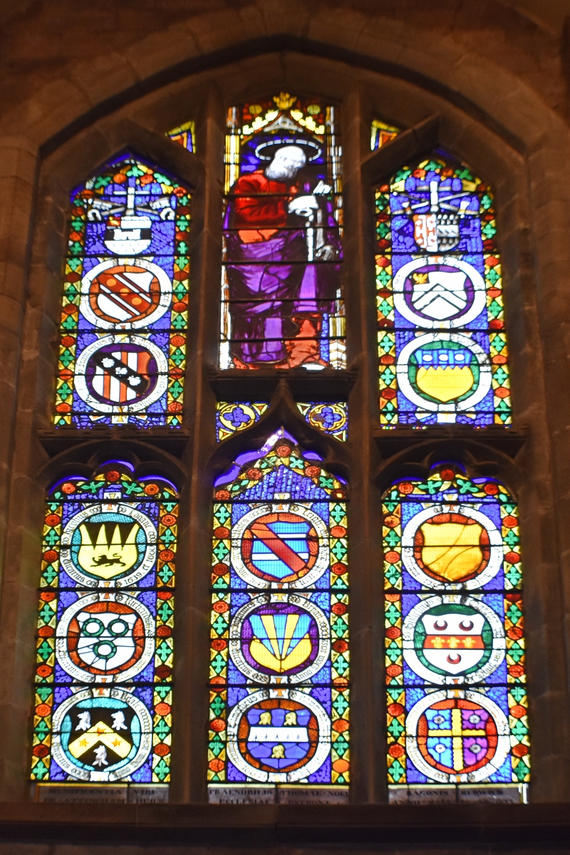 Beautiful Stained Glass Window in Shrewsbury Abbey © essentially-england.com