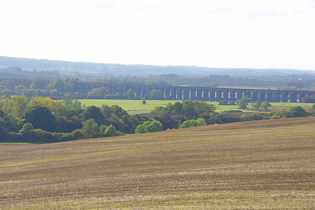 A Hazy View of the Welland Viaduct Crossing the Valley © essentially-england.com