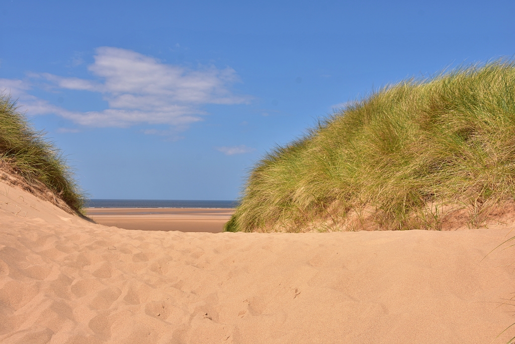 Peeping over the Sand Dunes to the Beach near Burnham Overy Staite © essentially-england.com