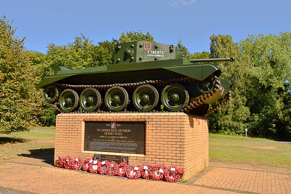 The Tank in the Forest: Little Audrey II The Desert Rats Memorial © essentially-england.com