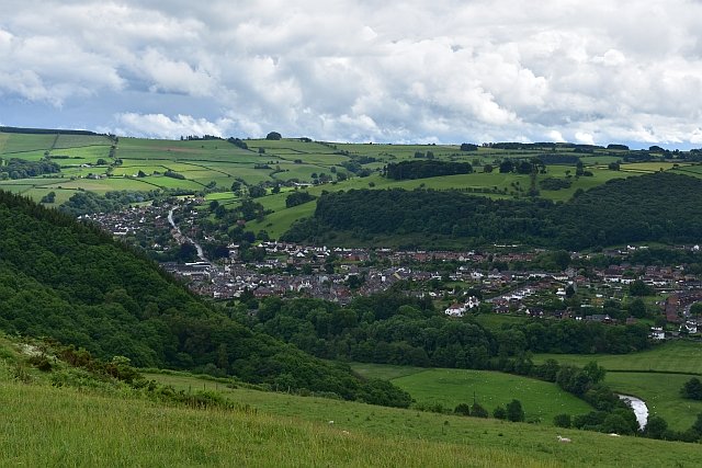 View over Knighton from Panputon Hill © essentailly-england.com