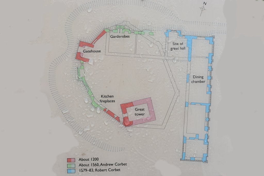 Plan View of Moreton Corbet Castle taken from English Heritage Information Board
© essentially-england.com